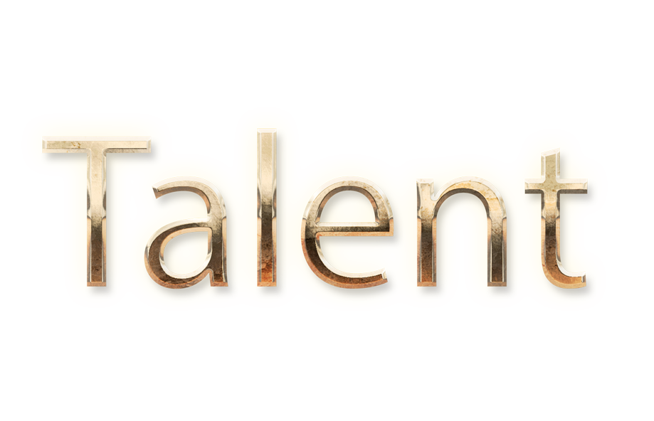WORD TALENT gold text typography PNG images free